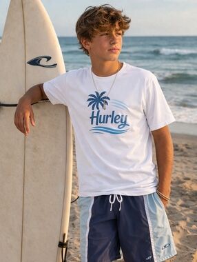 NWOT Authentic O’Neill surf board shorts in navy + light aqua colorblock 🌊